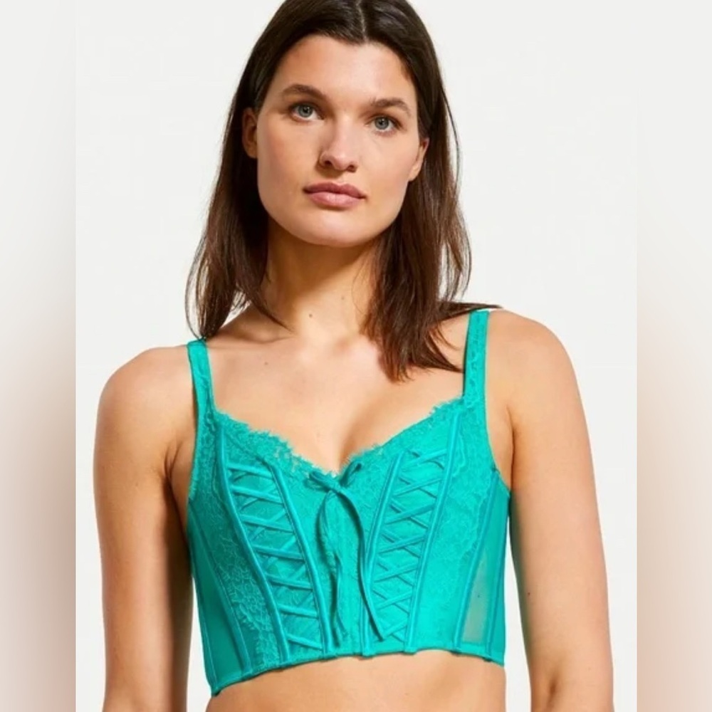 Victorias Secret Lace-Up Capri Sea Corset Top